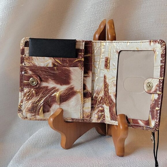 Brahmin Jane Croc Embossed Leather Bifold Wallet - Picture 3 of 4